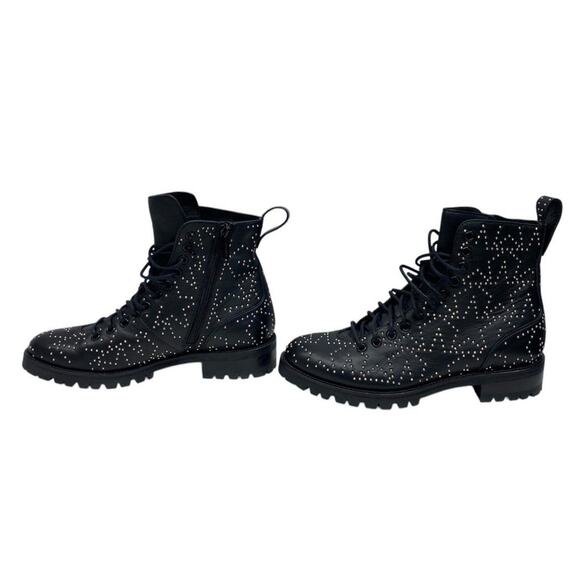 Jimmy Choo Cruz Flat Star Studded Black Leather Boot Size 37.5 (7.5 US) W/ COA - Picture 3 of 12